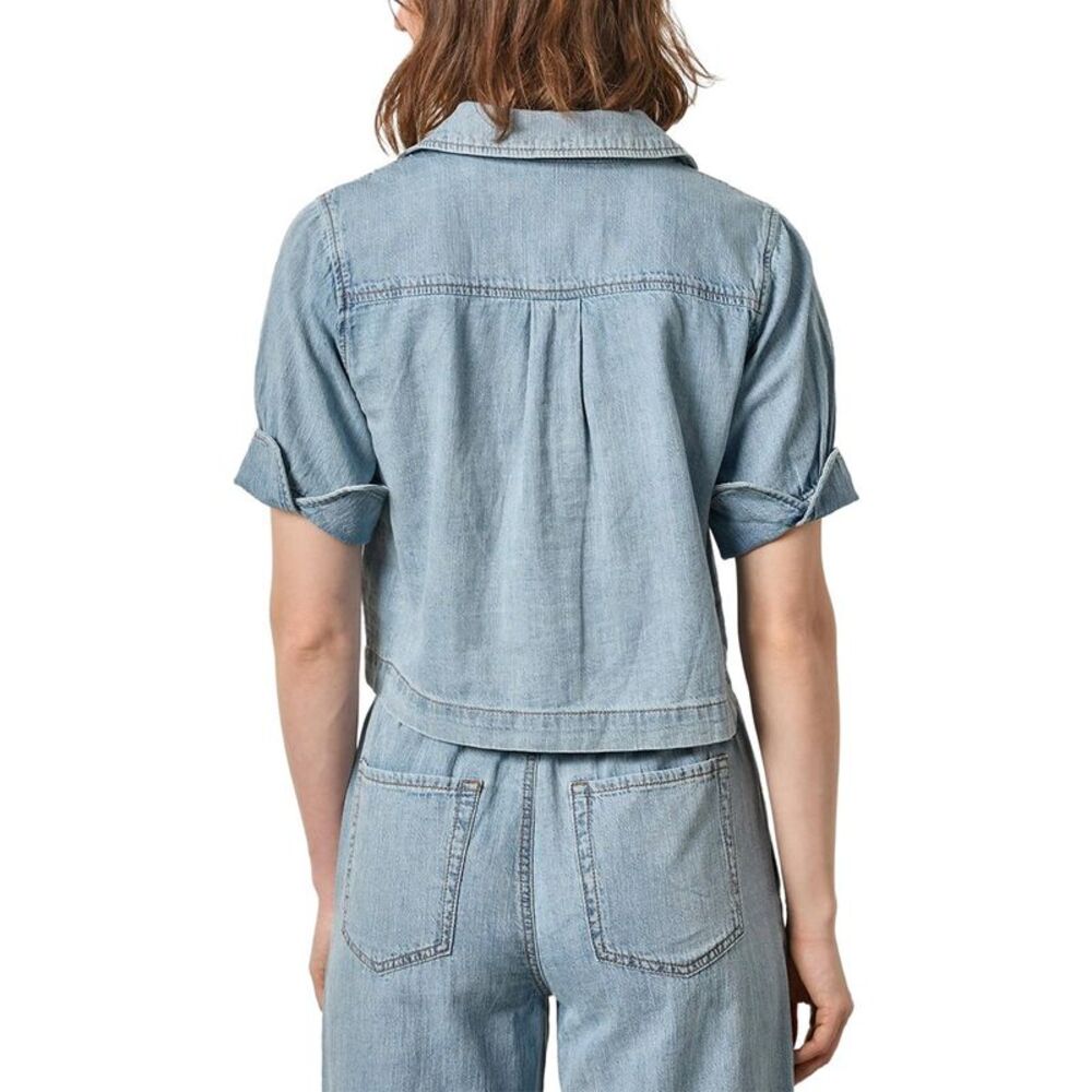 Lilla P Womens  Denim Cuffed Shirt - Picture 2 of 3